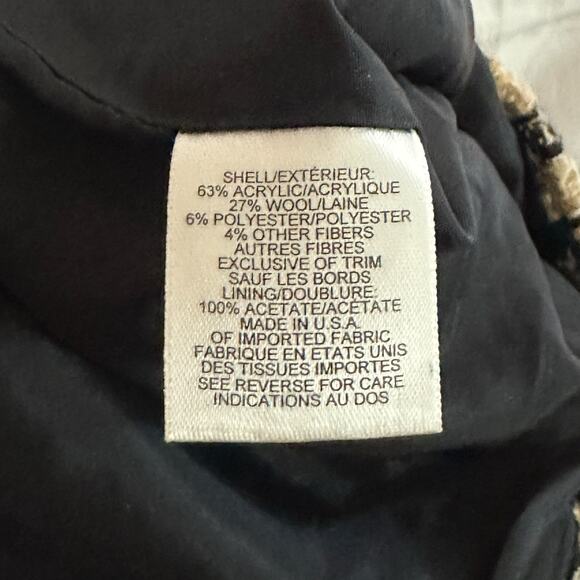 Talbots Black and Brown Houndstooth Wool Blend Skirt Suit, Size 4p, Pre-owned - Picture 8 of 9